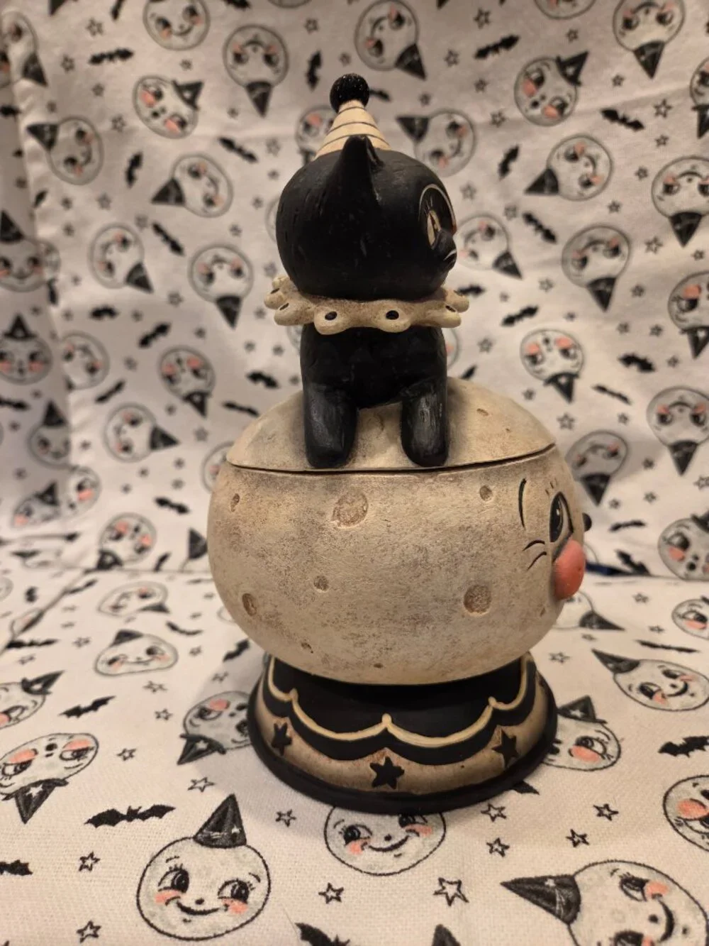 Bethany Lowe Johanna Parker Loony Jack O Luna Black Cat Moon Halloween Jar NEW!